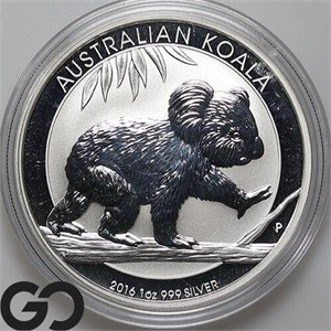 1oz .999 Fine Silver Bullion, Australian Koala