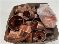 Assortment of Various Sized Cooper Pipe Fittings