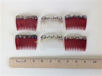 6 Mexican Silver Combs