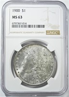 1900 MORGAN DOLLAR, NGC MS-63