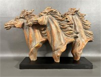 Baroque Running Horse Head Statue