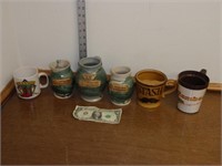 6 Collectible Mugs - 3 Chrysler Stoneware Mugs,
