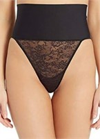 NEW Maidenform Tame Your Tummy Lace Thong - L