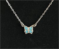 STERLING SILVER & TURQUOISE BUTTERFLY