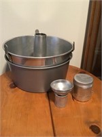 TWO PIECE BUNDT PAN SET, MAYTAG CUP & FILTER,