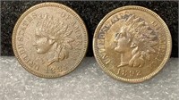 1884, 1892 Indian Cents (2 coins)