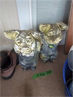 Pair Of Cement Pig Figures 15 In Tall