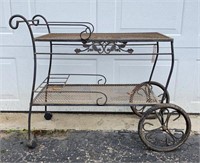 Wrought Iron Rolling Tea Cart