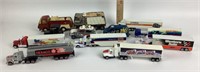 Toy semi trucks with trailers. Uhaul, space