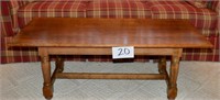 Vintage Wooden Coffee Table 17.75" T X 48" L X