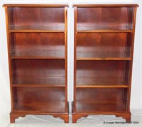 A Pair Mid 20th Century Mahogany Open Bookcases