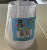 DG Party 10ct Tumblers Party Cups Clear