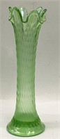 Green Carnival Glass Vase