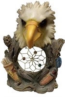 Ceramic/Resin 8in Bald Eagle Dreamcatcher Statue