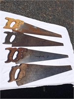 Four Vtg Hand Saws