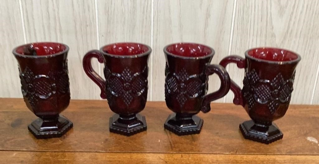 4 Cape Cod Ruby Glasses