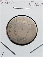 1883 V-Nickel With Cents