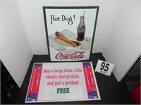 Hotdog & Drink Coca Cola metal sign