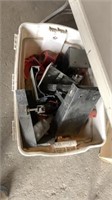 Bin of Red Tape and fire extinguisher brackets