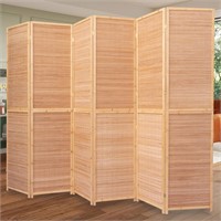 6 Panel Bamboo Room Divider  6 FT Tall Folding