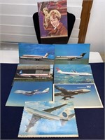 Airplane travel postcard lot