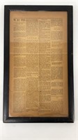 Framed Antique The Daily Citizen Newspaper