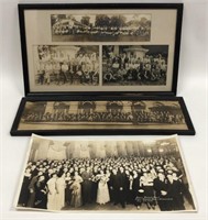 Lot of 3 Vintage Framed Black & White Group Photos
