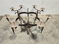 Vintage Twisted Iron candle holder chandelier