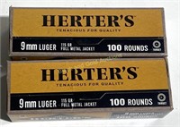 9mm Luger 115 Gr Herter’s 200 Rounds
