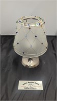 ambria lamp candle holder frosted glass/ beads