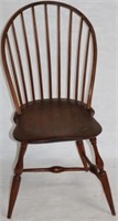 18TH C. 9 SPINDLE HOOF BACK SIDE CHAIR, OLD