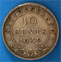 1942 10 Cents Silver Newfoundland