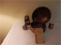 Wood bowls, acorn,  sm copper item