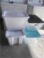 4 totes with lids