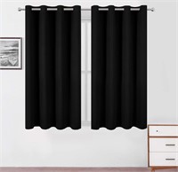 ($69) LEMOMO Black Blackout Curtains 52 x 63