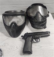 (2) Airport Face Masks w/ Pellet Pistol