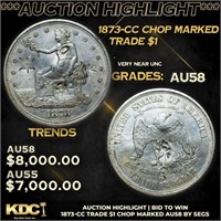 ***Auction Highlight*** 1873-cc Trade Dollar Chop