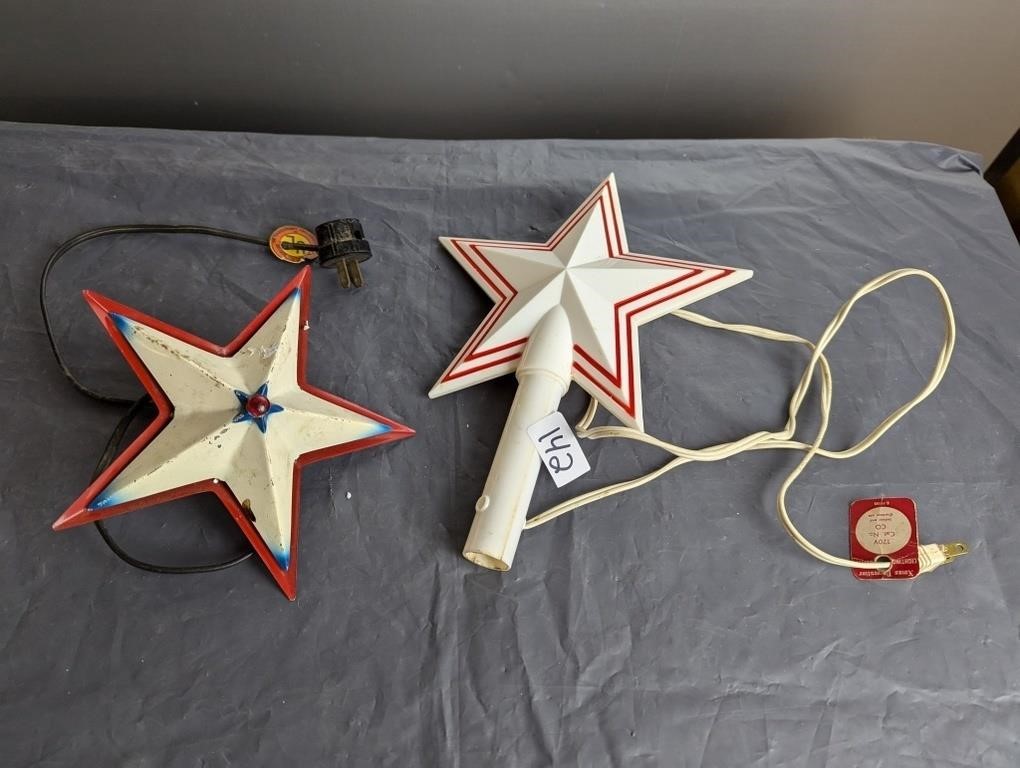 2 Vintage Star Tree Toppers