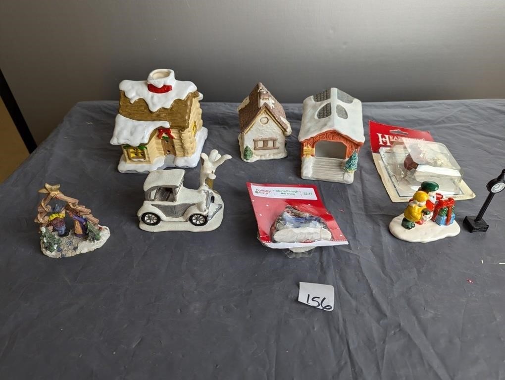 Lot of Various Christmas Village Pieces/Houses