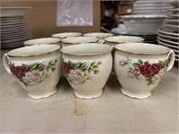 (8) Vintage Victorian Rose Baum Bros Tea Cups