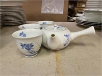 Vintage Hand Painted Japanese Teapot And (3)