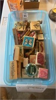 Box of Vintage inking stamps
