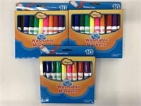3 New Packs Broad Line Washable Markers