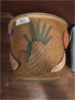 10 GA. ALUM. BURLAP COVERED DECORATED BUCKET