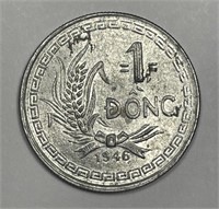 VIETNAM: 1946 One Dong About Uncirculated AU