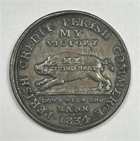 1834 Hard Times Token Perish Credit & Commerce
