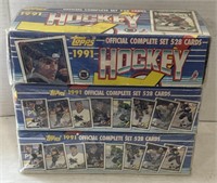 (J) 3 Factory Sealed 1991 Topps NHL Hockey Sets