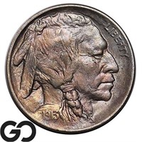 1913 Buffalo Nickel, Type 1, Nice Solid Gem BU