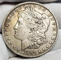 1886 Morgan Silver Dollar VF