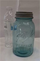 #13 blue all Mason jar with zinc lid